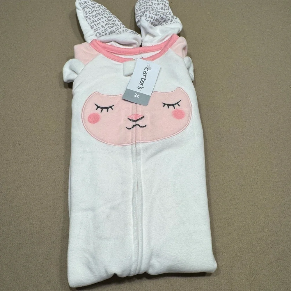 NWT Carter's Pink and White Footies with Polka Dots